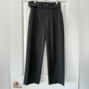 Judith and Charles Size 2 High-Waisted Belted Dress Pants - Black